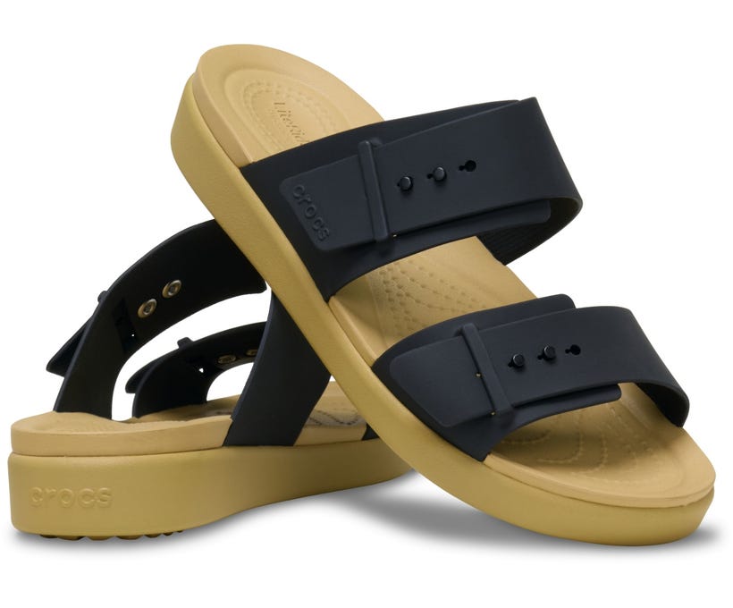Crocs Brooklyn Buckle Low Black/Tan Women Sandal