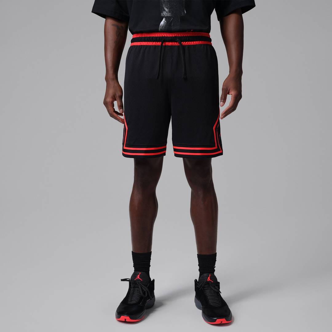 Nike Jordan Sport Men's Dri-FIT Mesh Diamond Shorts - Black Infrared 23
