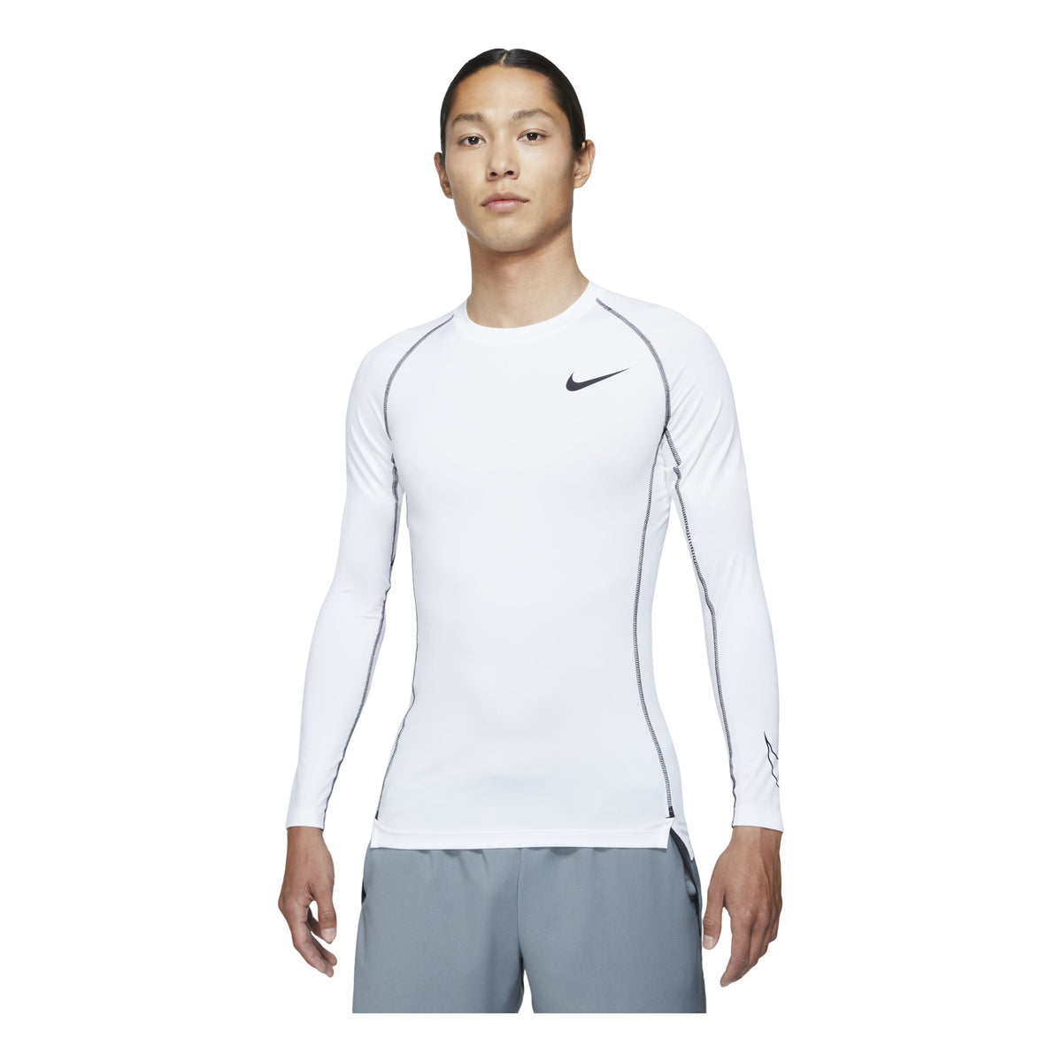 Nike-Pro Dri-fit Athleisure Casual Sports Round Neck Long Sleeves