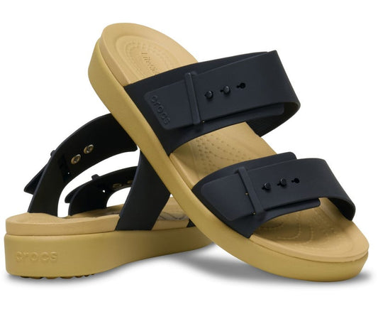Crocs Brooklyn Buckle Low Black/Tan Women Sandal