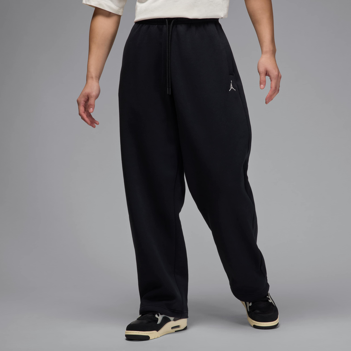 Nike Jordan Brooklyn Fleece Men's Oversized Open-Hem Lower Black
