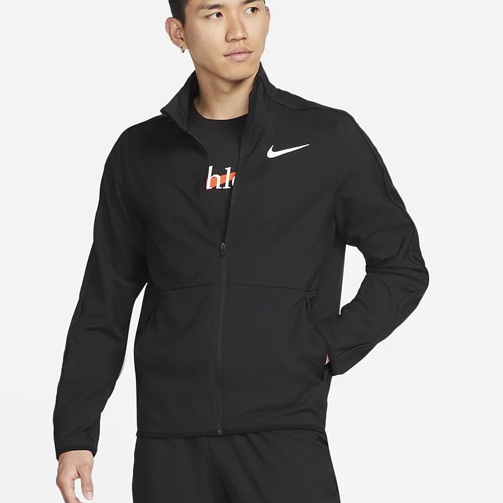 Nike Dri-FIT Solid Color Quick Dry Woven Training Sports Jacket Black