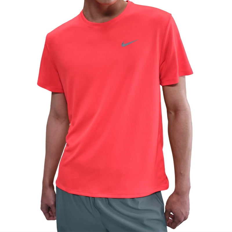 Nike Men Running Dri-fit UV Miler Short-sleeve Orange