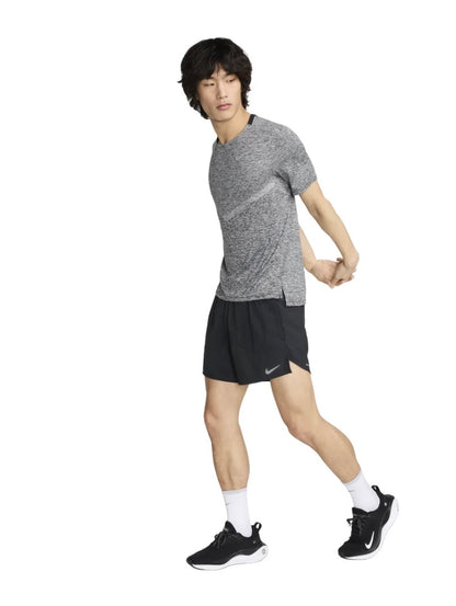 Nike - Dri-fit Rise 365 Casual Sports Breathable Round Neck Short Sleeve Gray