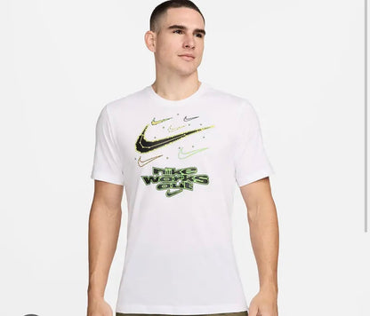 Nike Dri-FIT Statement Short-Sleeve T-Shirt in white.