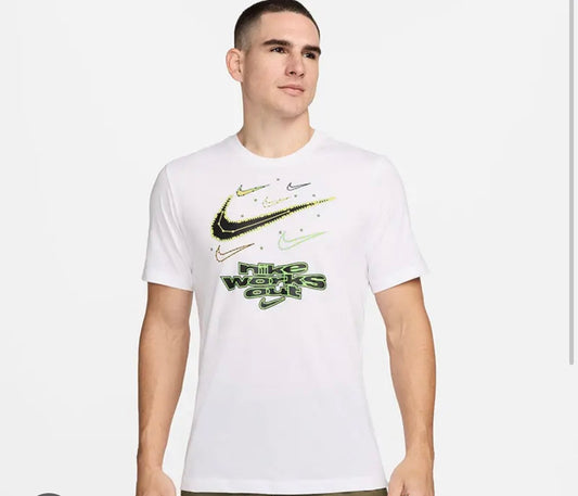 Nike Dri-FIT Statement Short-Sleeve T-Shirt in white.