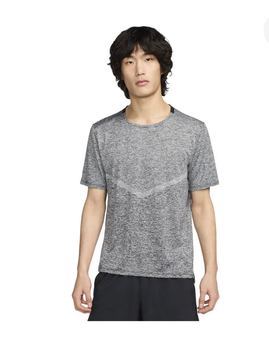 Nike - Dri-fit Rise 365 Casual Sports Breathable Round Neck Short Sleeve Gray