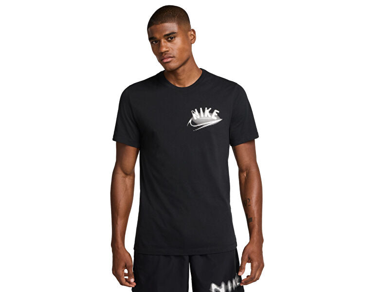 Nike Graphic Print Men Round Neck Black T-Shirt