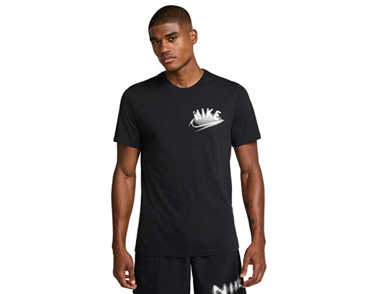 Nike Graphic Print Men Round Neck Black T-Shirt