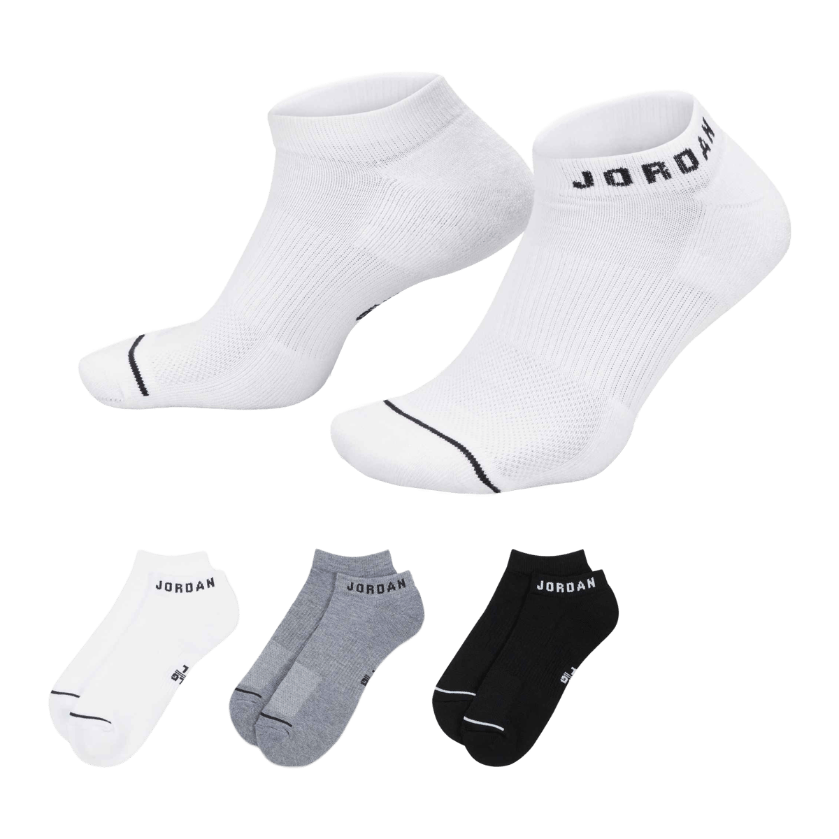 Nike Mens Jordan Everday No Show Socks Multi-Color