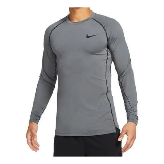 Nike Solid Men Round Neck Grey T-Shirt