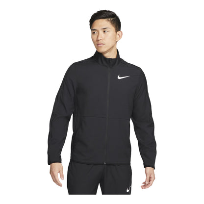 Nike Dri-FIT Solid Color Quick Dry Woven Training Sports Jacket Black