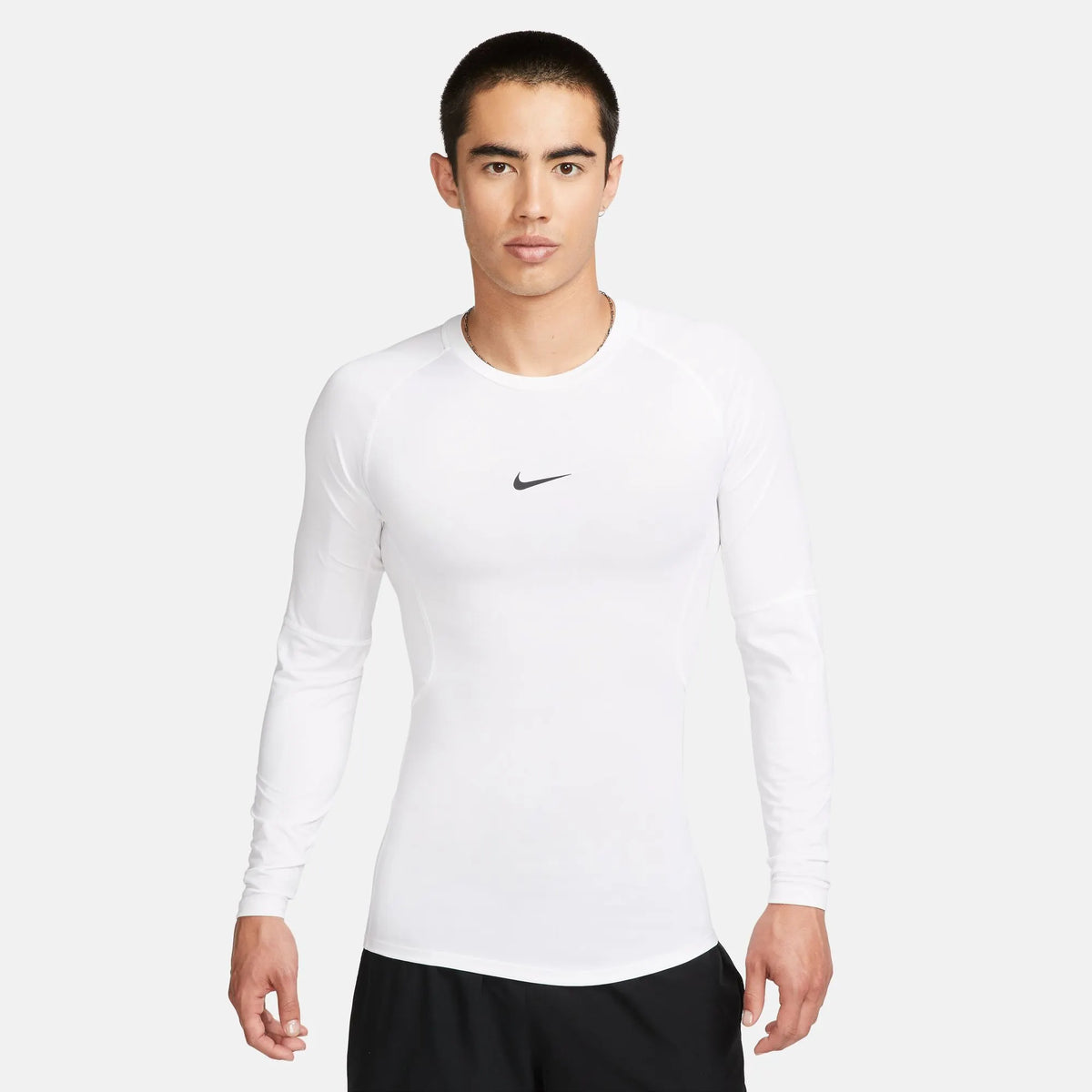 Nike Men's Nike-Pro Dri-FIT Tight Long-Sleeve Fitness Top White