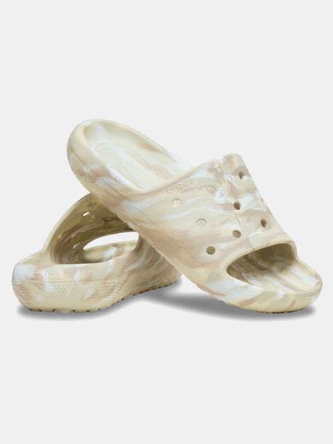 Crocs Classic Marbled Slide 2 Clog Unisex Adult Bone Multi