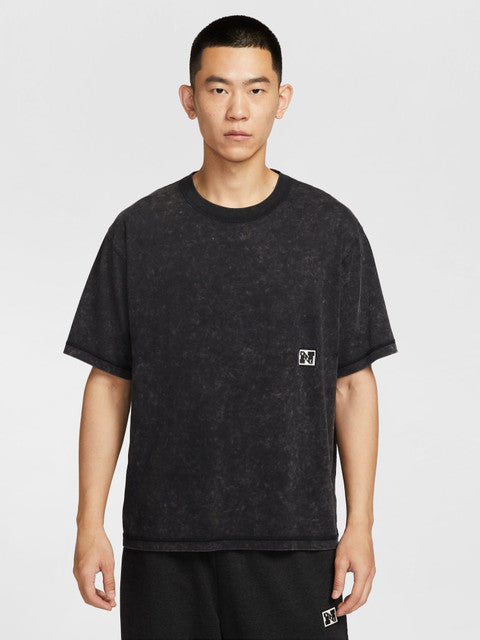 Nike Men's Washed Men Crew Neck Black T-Shirt
